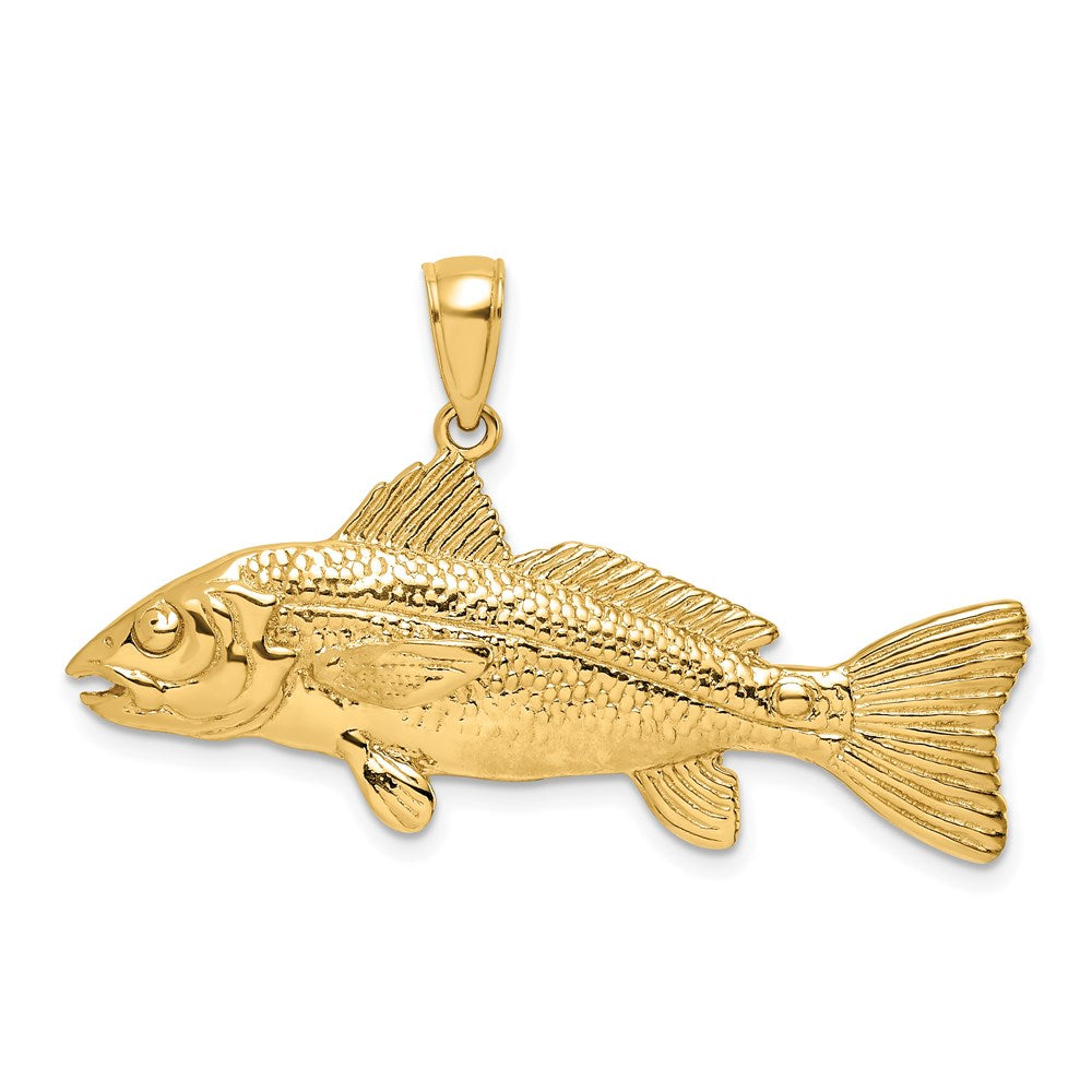 14k Yellow Gold 3-D Red Fish Charm