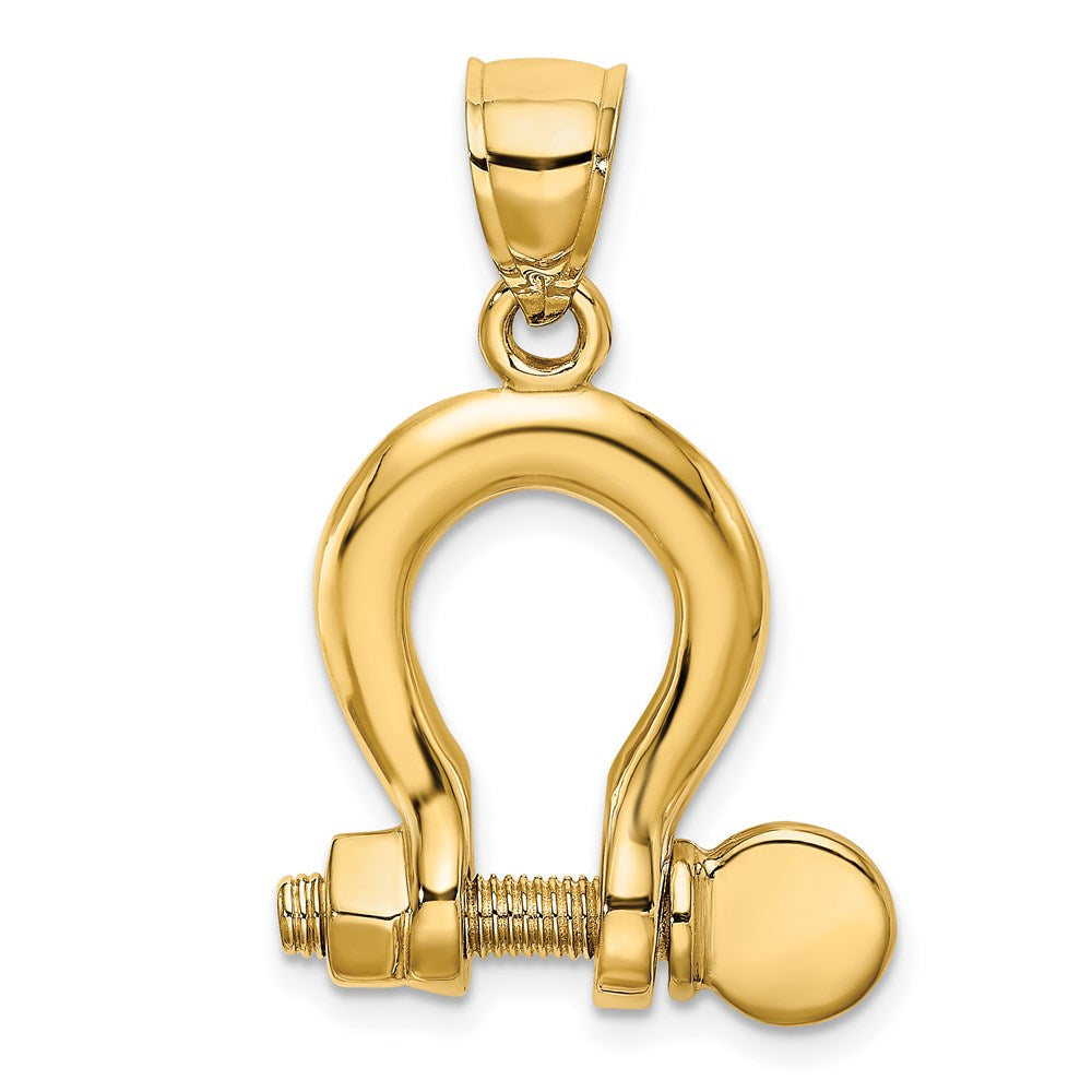 14k Yellow Gold 3-D Large Shackle Charm