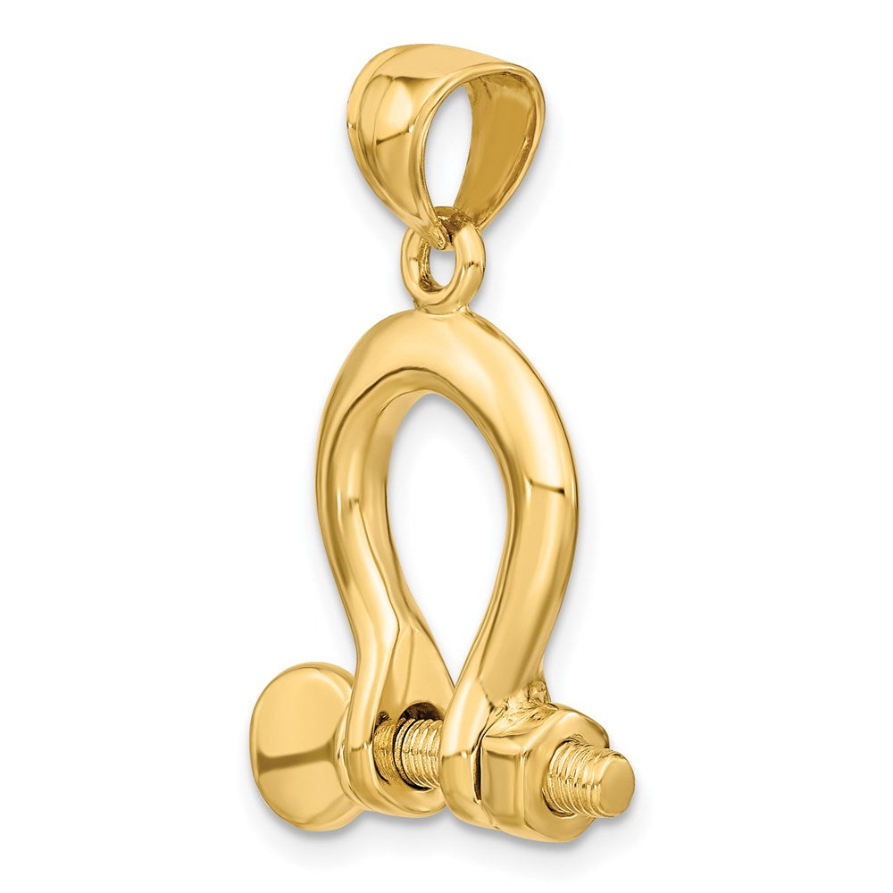 14k Yellow Gold 3-D Large Shackle Charm