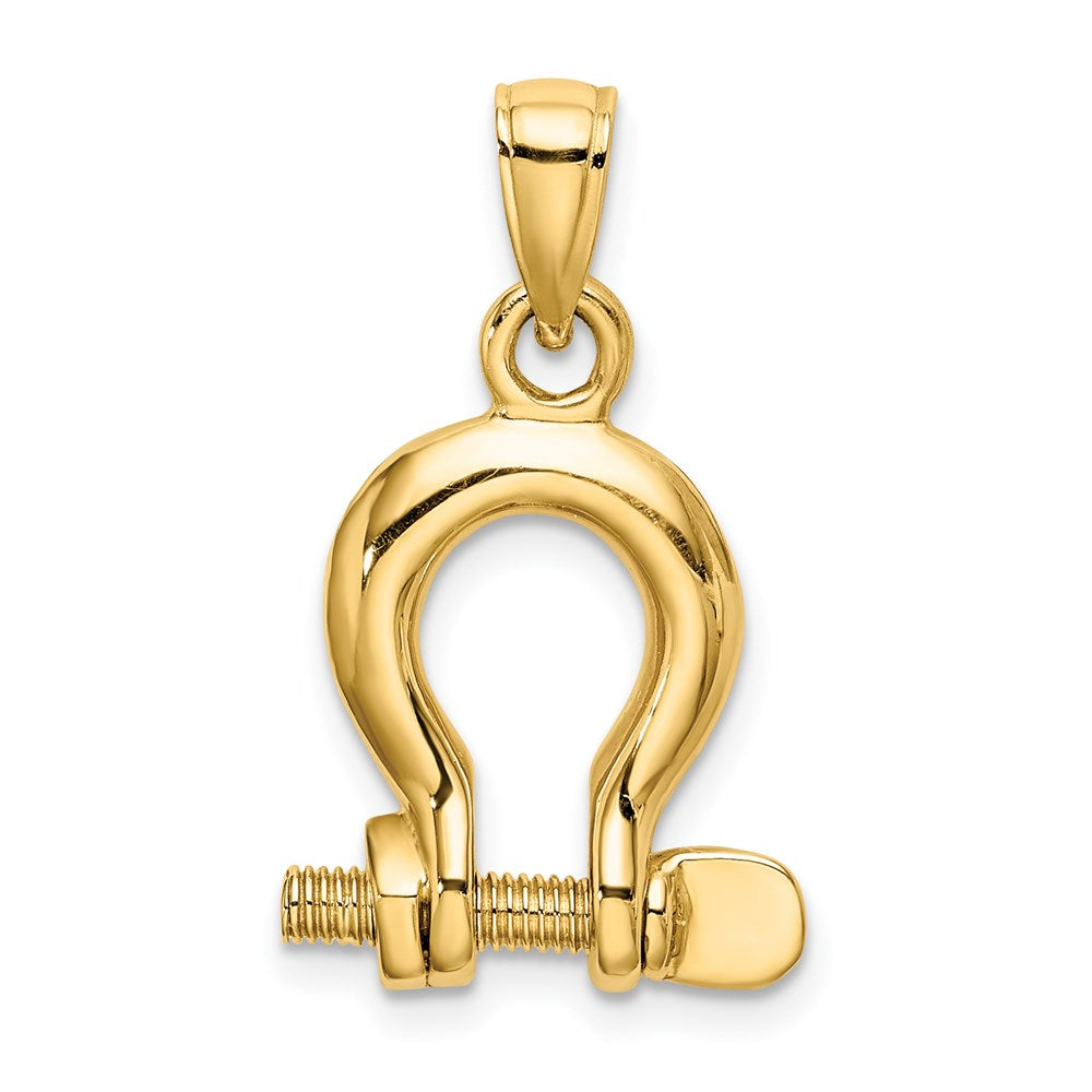 14k Yellow Gold 3-D Medium Shackle Link Screw Charm