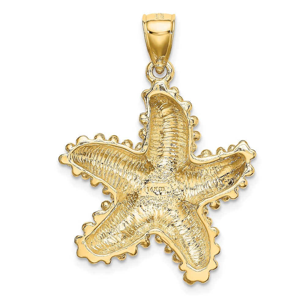 14k Yellow Gold Textured Starfish Charm