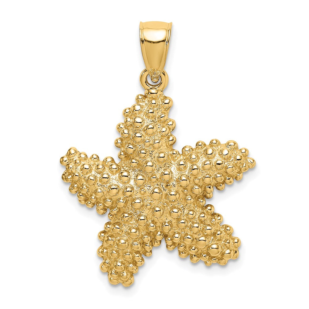 14k Yellow Gold Textured Starfish Charm