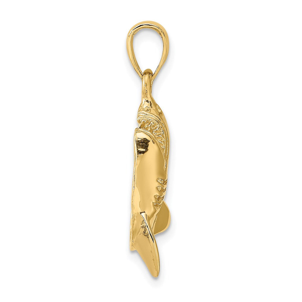 14k Yellow Gold 2-D Polished Shark Charm