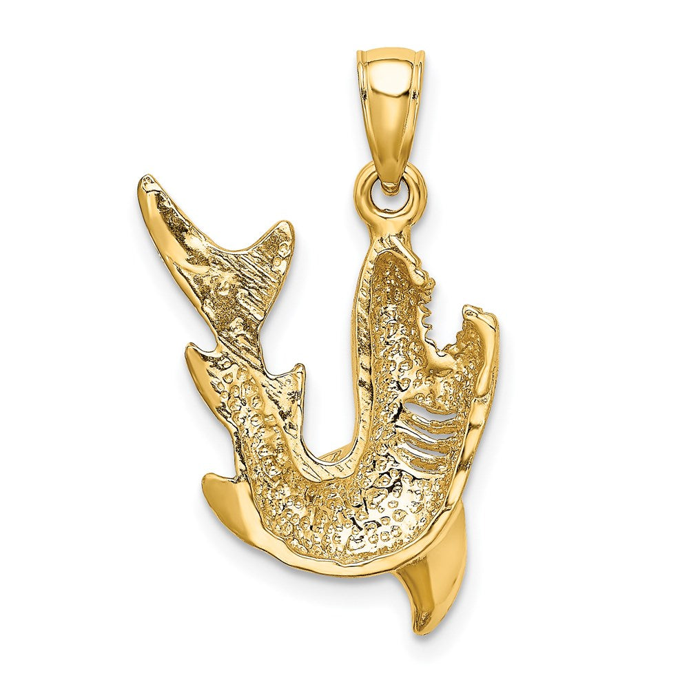 14k Yellow Gold 2-D Polished Shark Charm