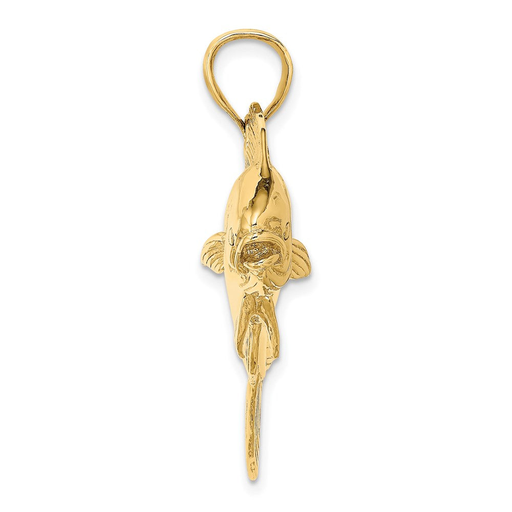 14k Yellow Gold 3-D Female Dorado (Mahi-Mahi) Charm