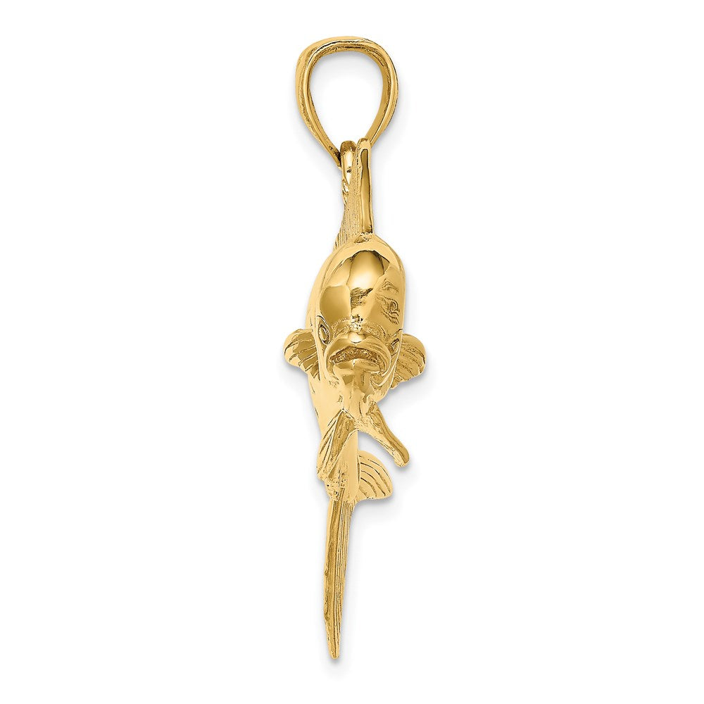 14k Yellow Gold 3-D Male Dorado (Mahi-Mahi) Charm