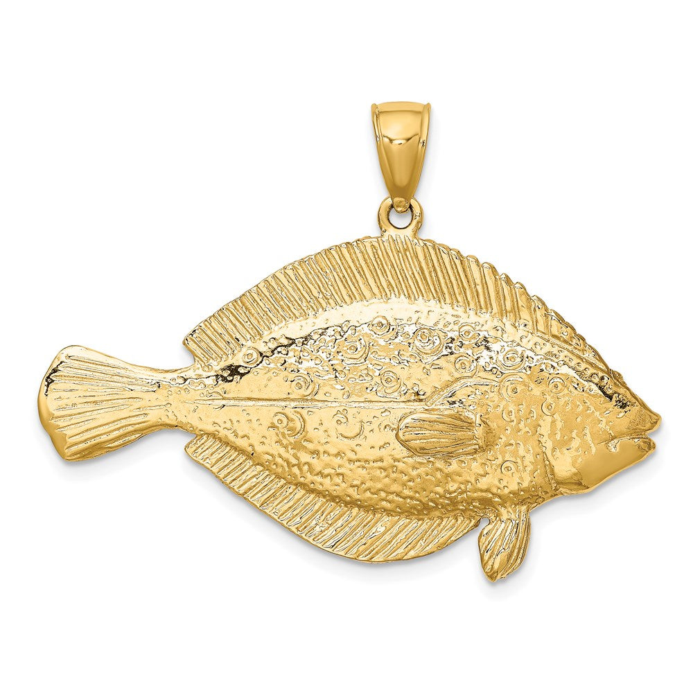 14k Yellow Gold 3-D Flounder Fish Charm