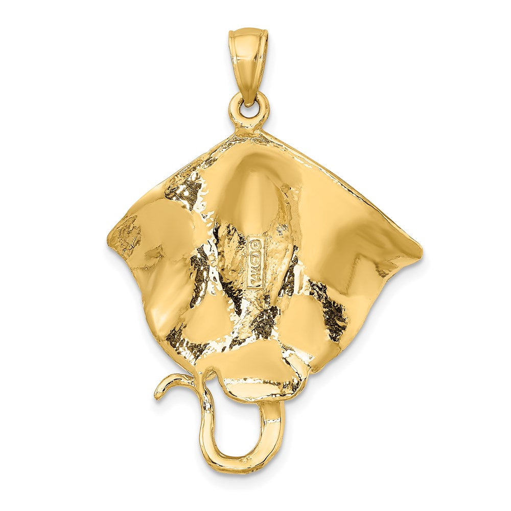 14k Yellow Gold Polished Stingray Charm