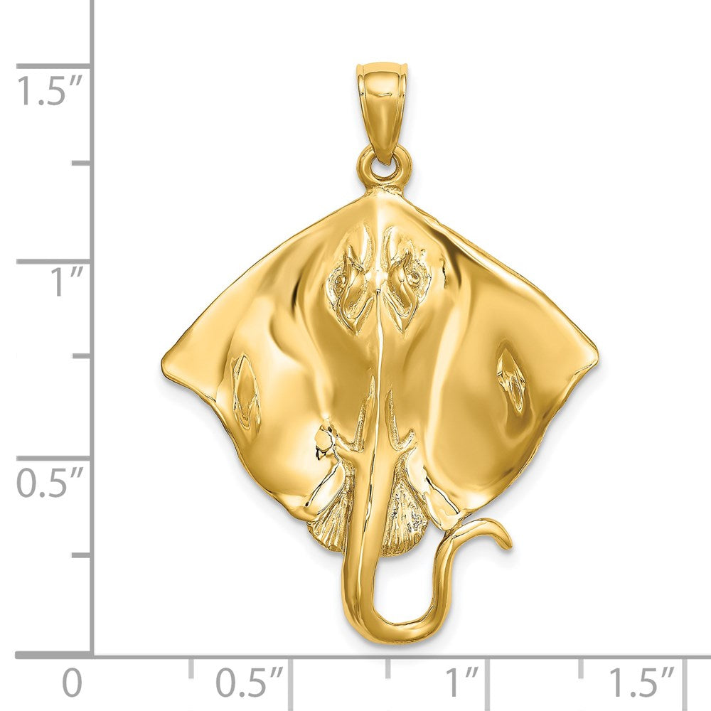 14k Yellow Gold Polished Stingray Charm