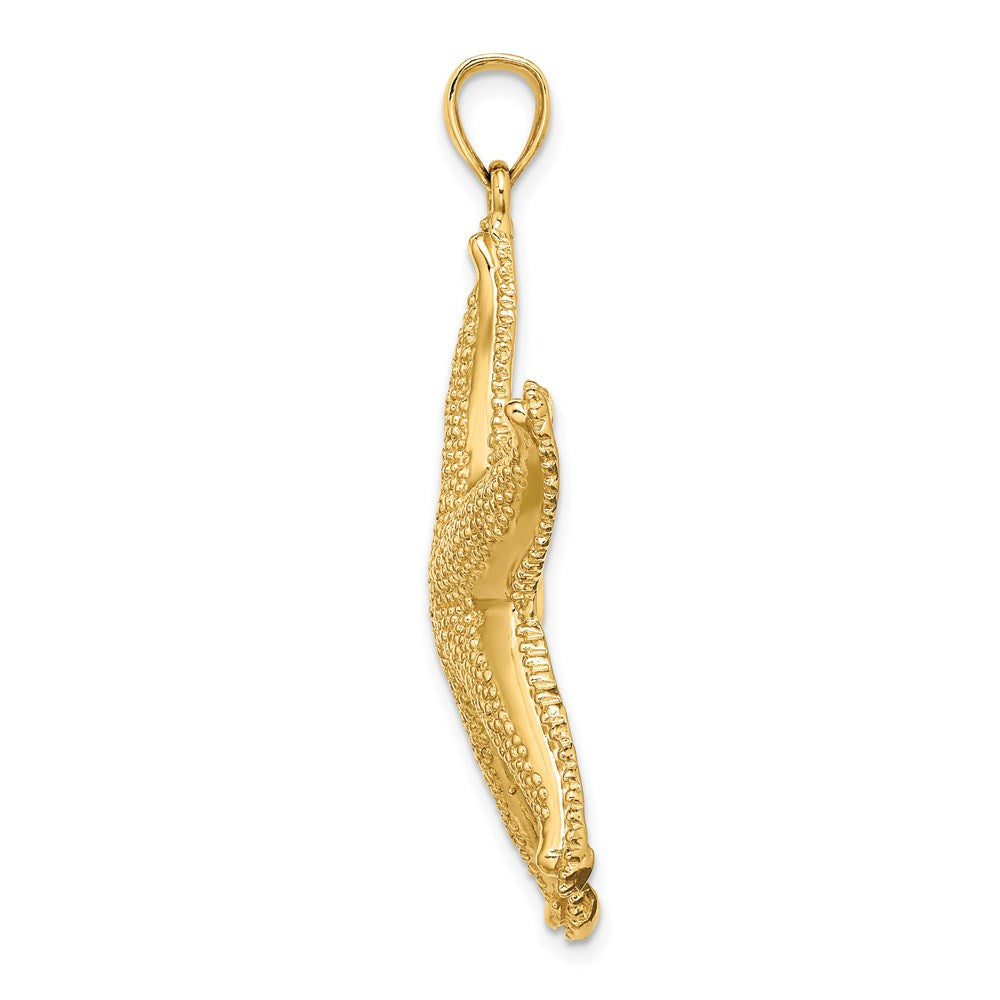 14k Yellow Gold Textured Starfish Charm