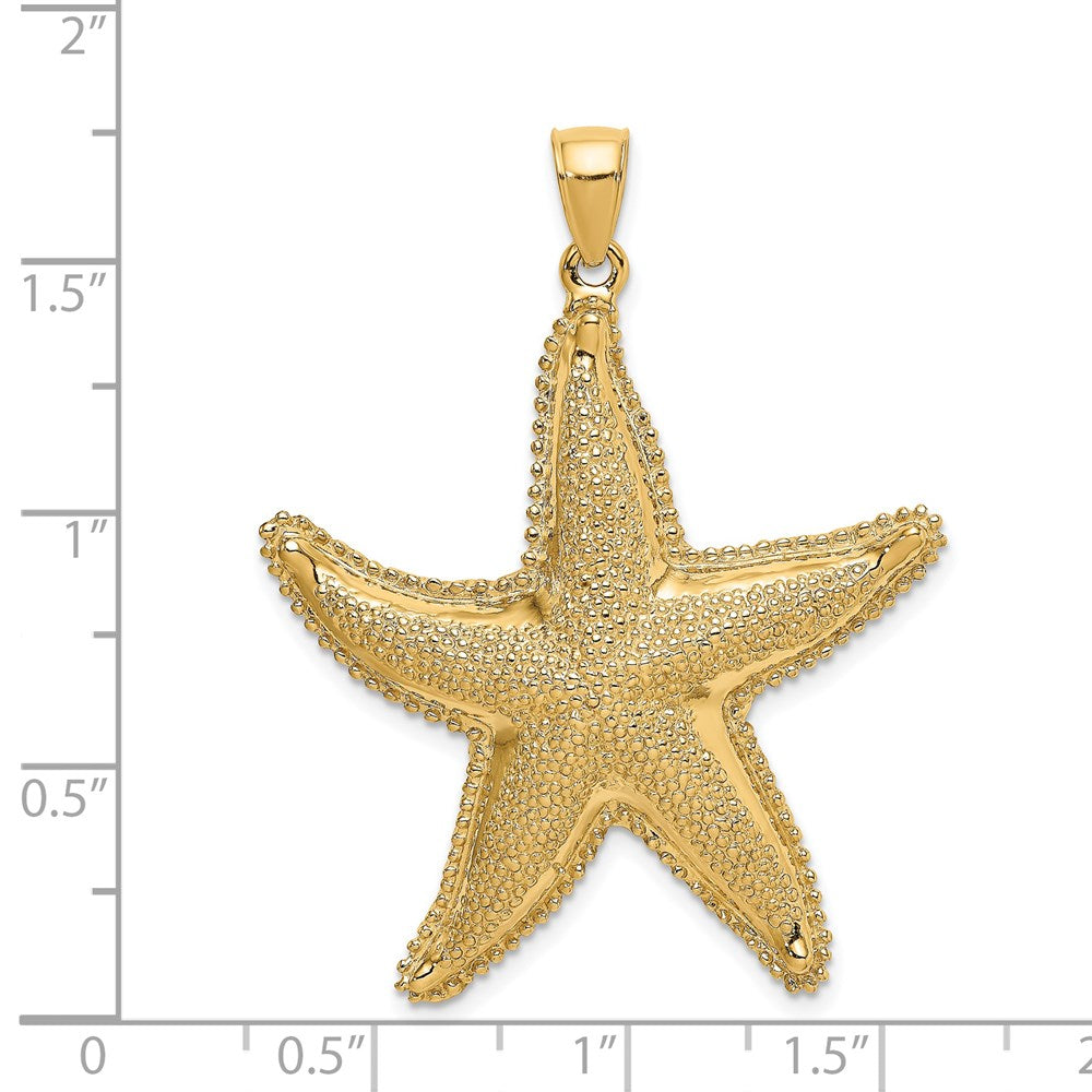 14k Yellow Gold Textured Starfish Charm