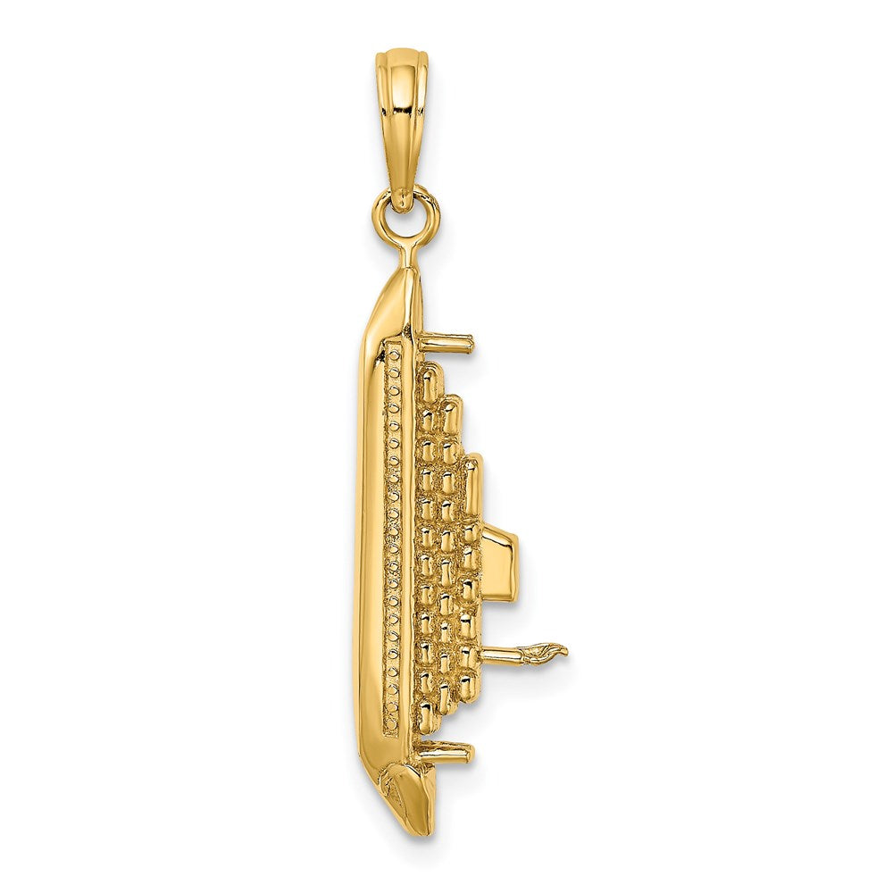 14k Yellow Gold 3-D Polished Cruise Ship Charm