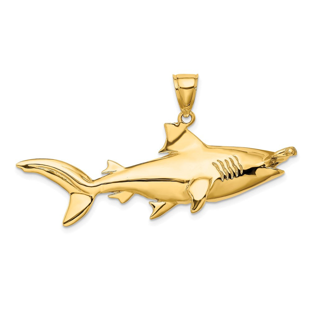 14k Yellow Gold 3-D Hammerhead Shark Charm