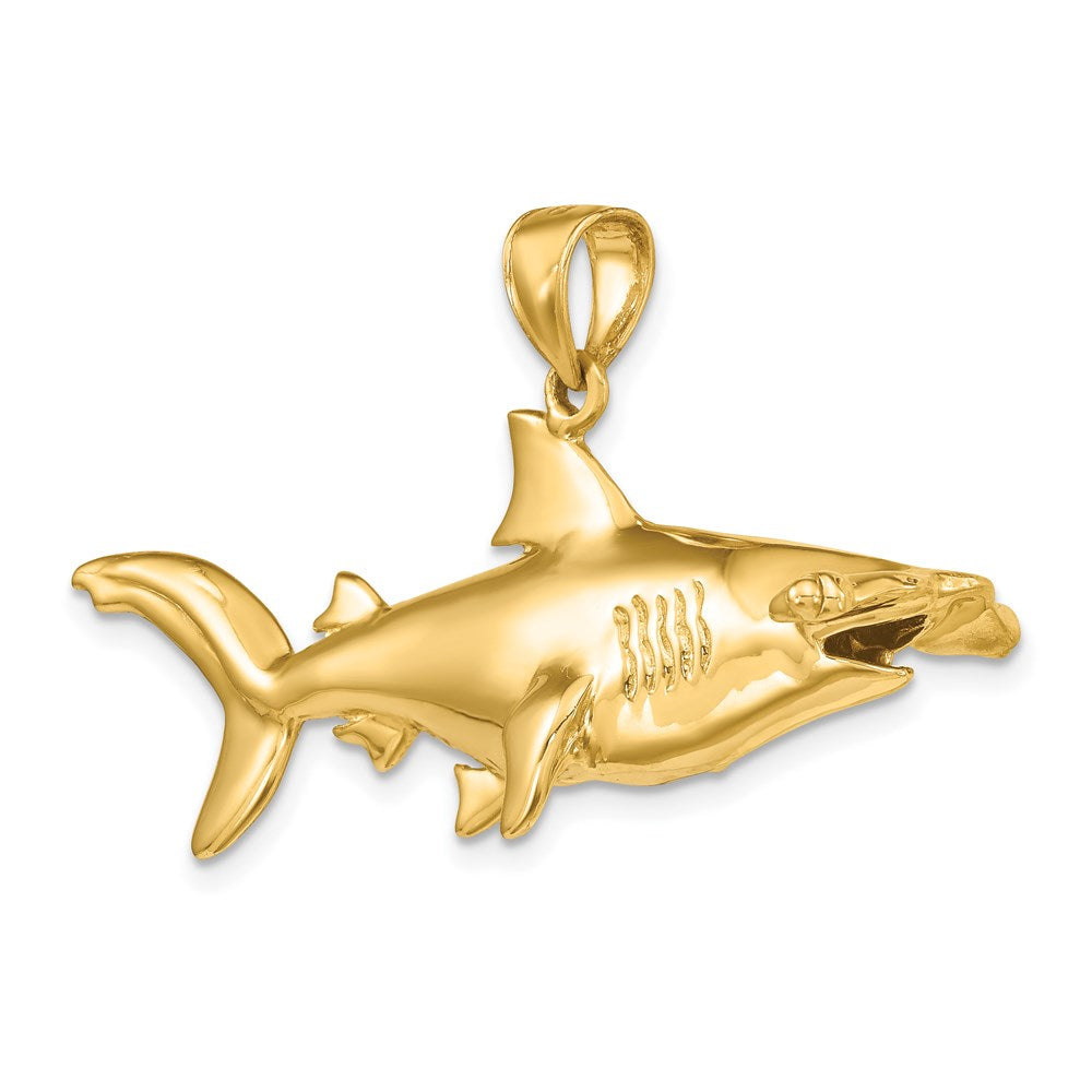 14k Yellow Gold 3-D Hammerhead Shark Charm