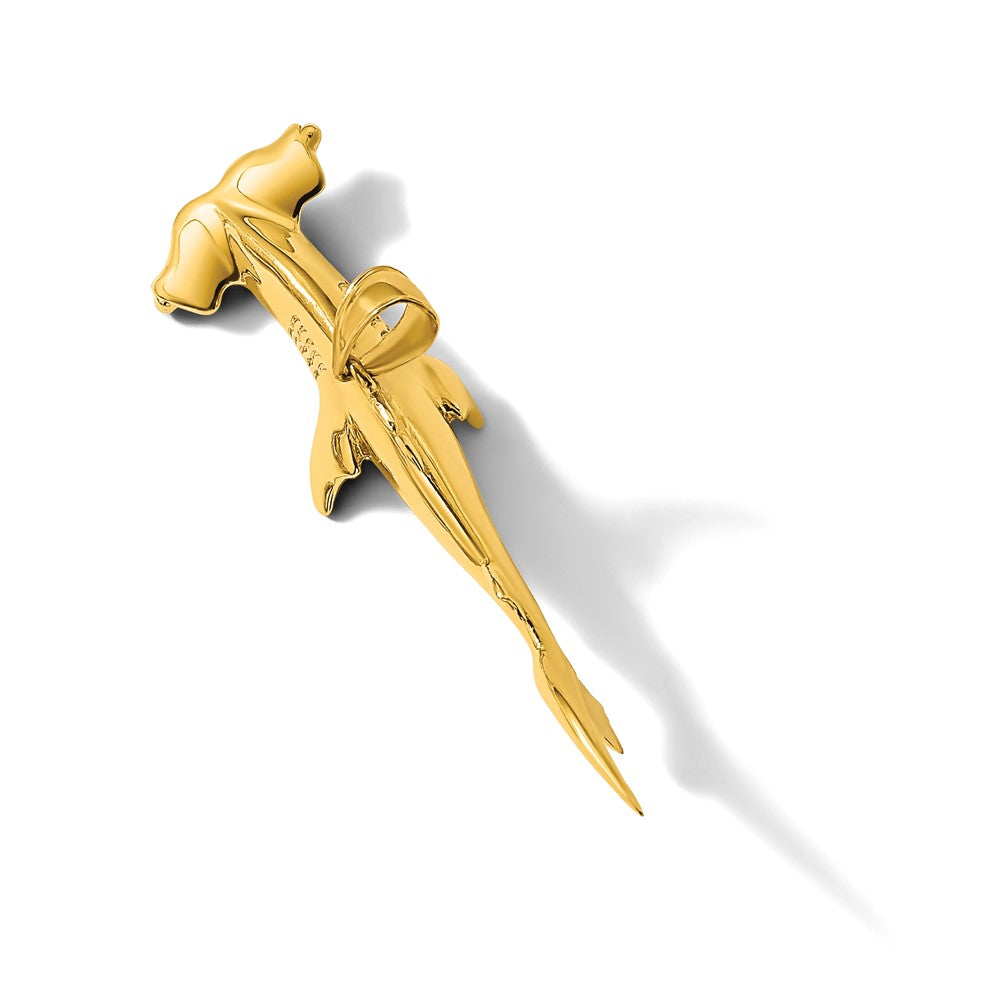 14k Yellow Gold 3-D Hammerhead Shark Charm