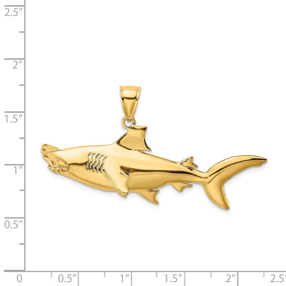 14k Yellow Gold 3-D Hammerhead Shark Charm