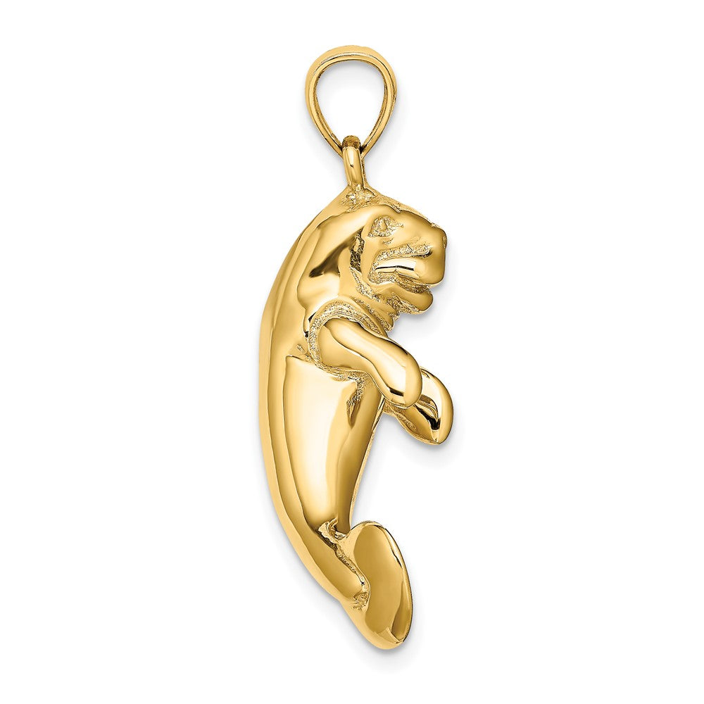 14k Yellow Gold 3-D Polished Manatee Charm