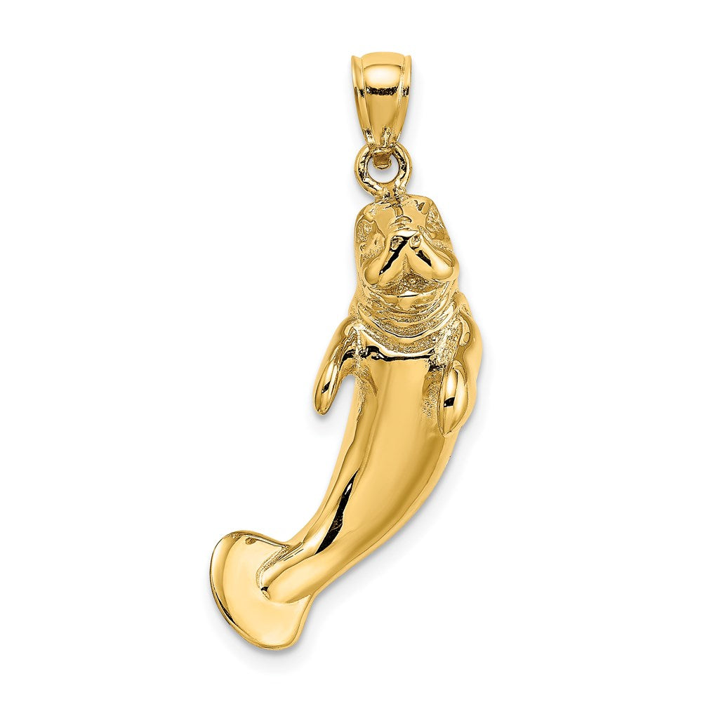 14k Yellow Gold 3-D Polished Manatee Charm