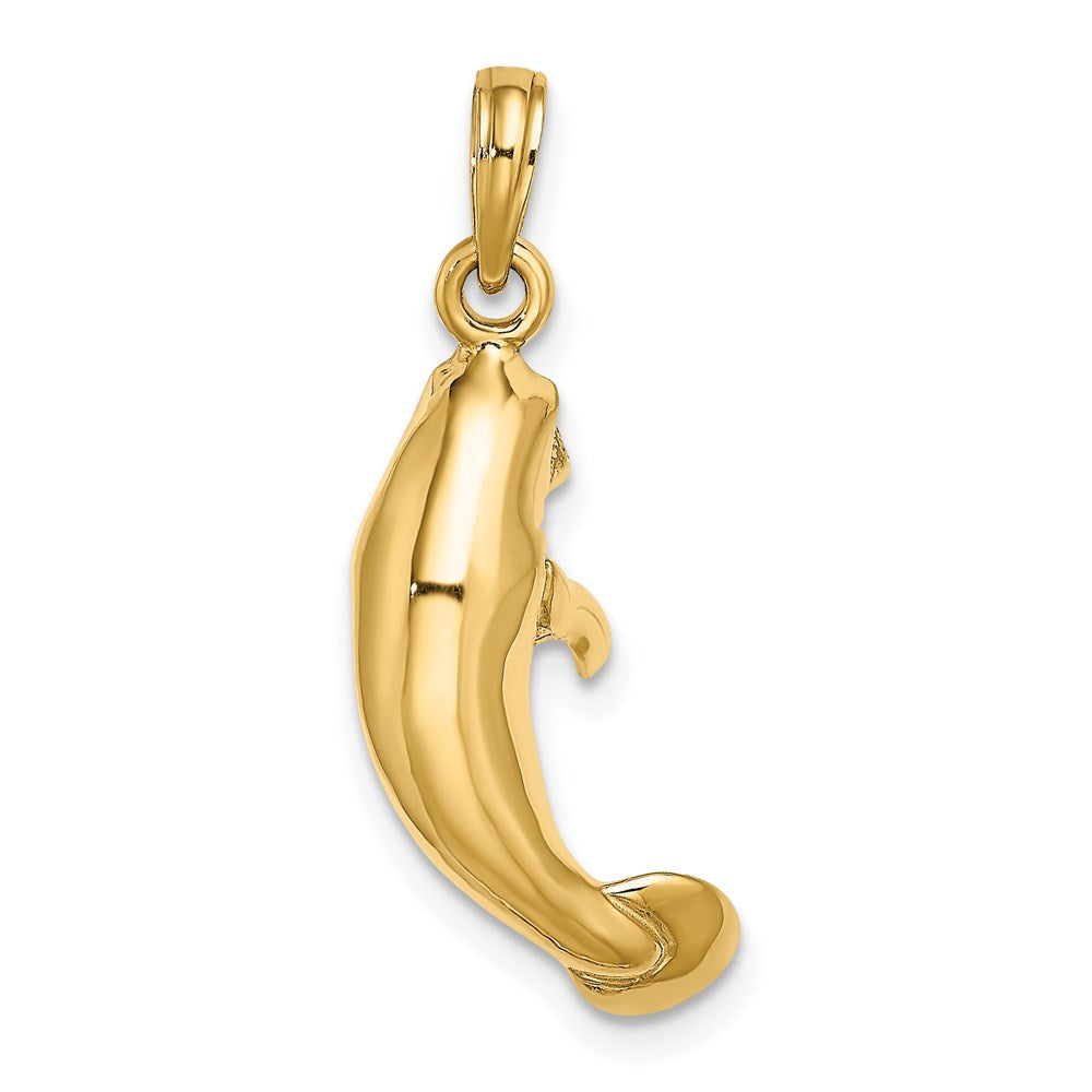 14k Yellow Gold 3-D Polished Manatee Charm