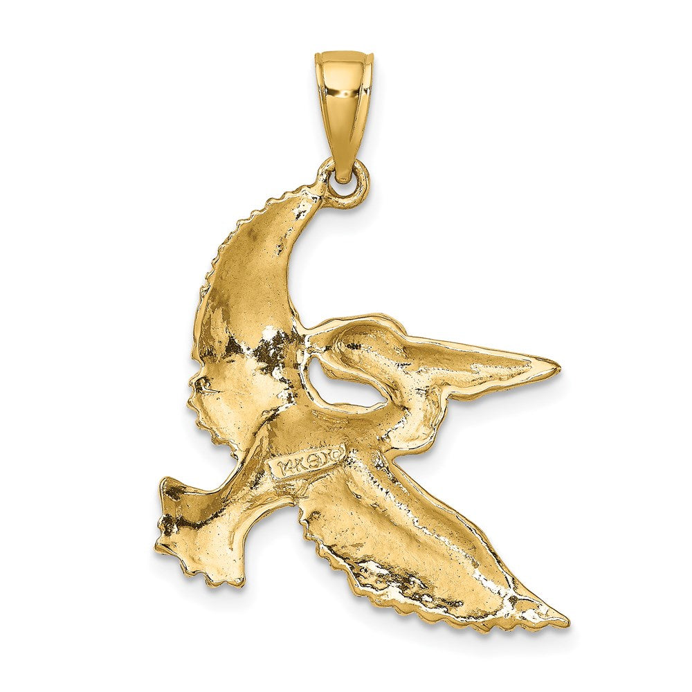 14k Yellow Gold Flying Pelican Charm