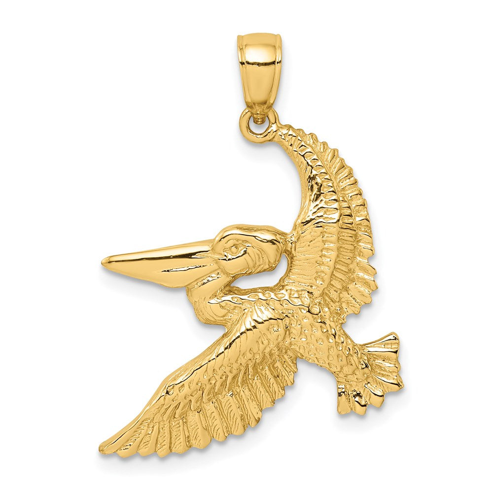 14k Yellow Gold Flying Pelican Charm