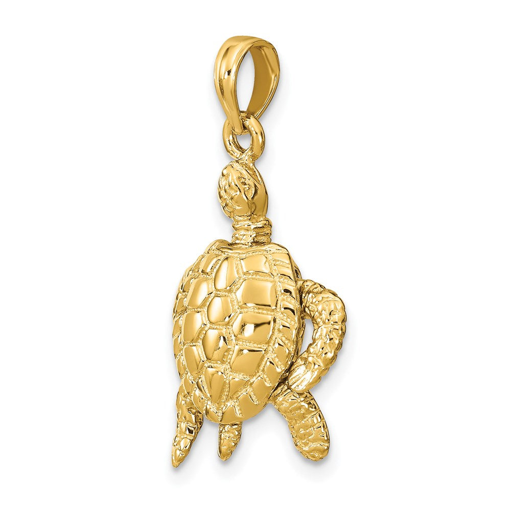 14k Yellow Gold 3-D Sea Turtle with Moveable Head and Legs Charm