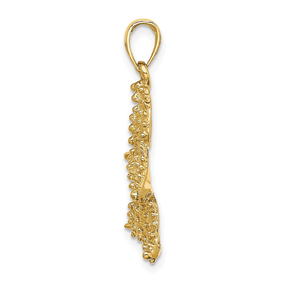 14k Yellow Gold Textured Starfish Charm