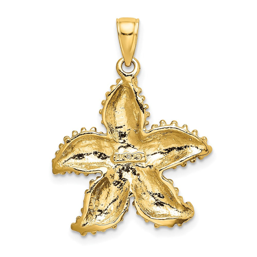 14k Yellow Gold Textured Starfish Charm