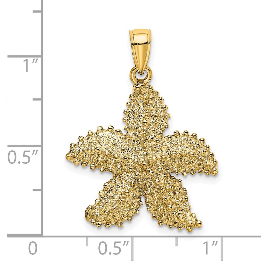 14k Yellow Gold Textured Starfish Charm