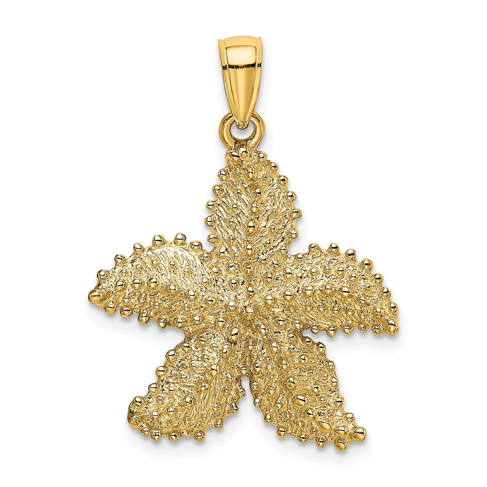 14k Yellow Gold Textured Starfish Charm