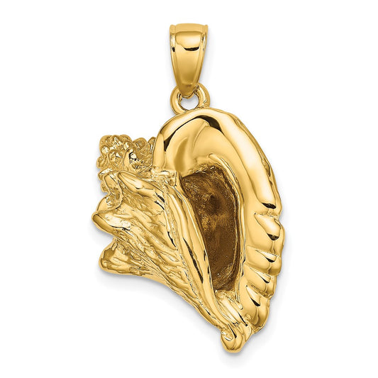 14k Yellow Gold 3-D Conch Shell Charm