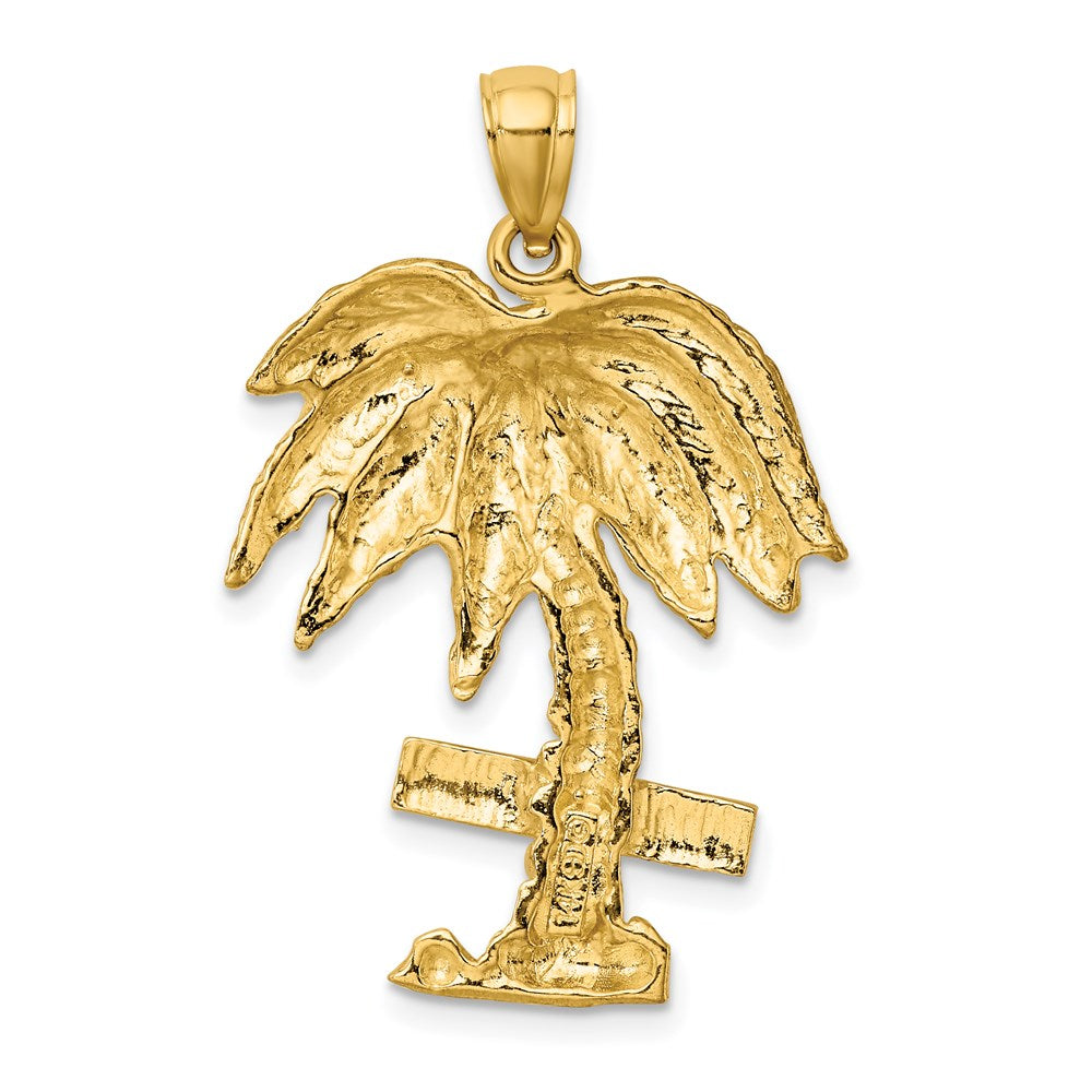 14k Yellow Gold MARCO IS. Large Palm Tree Charm