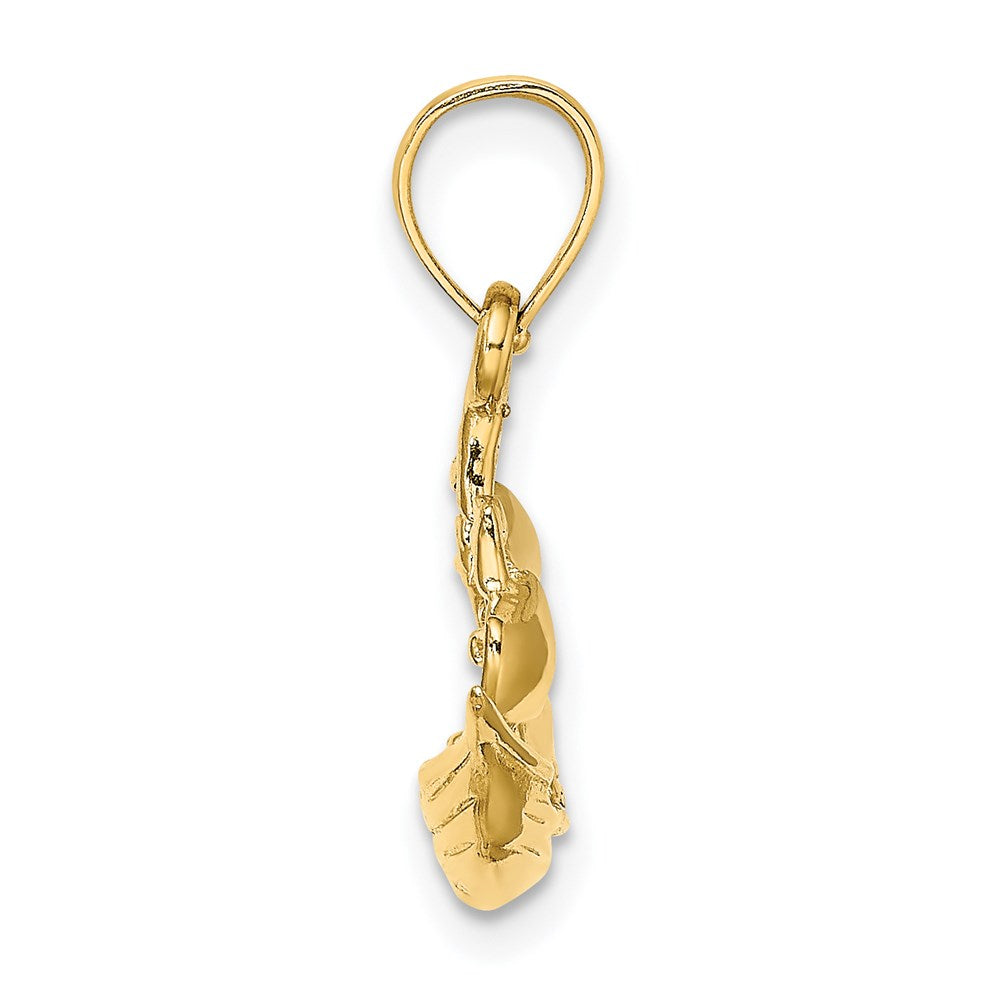 14k Yellow Gold 3-D  Polished 4 Sail Cruising Ship Charm