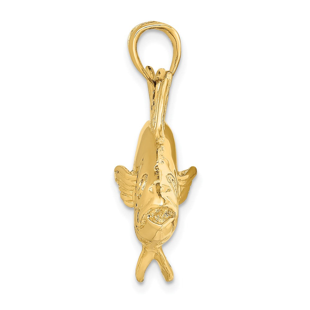 14k Yellow Gold 3-D Polished Skipjack Tuna Fish Charm