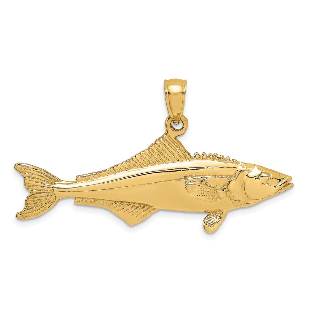 14k Yellow Gold 3-D Polished Cobia Fish Charm