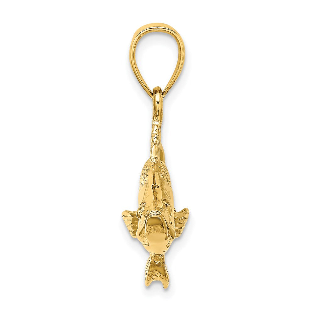 14k Yellow Gold 3-D Tarpon Fish Charm