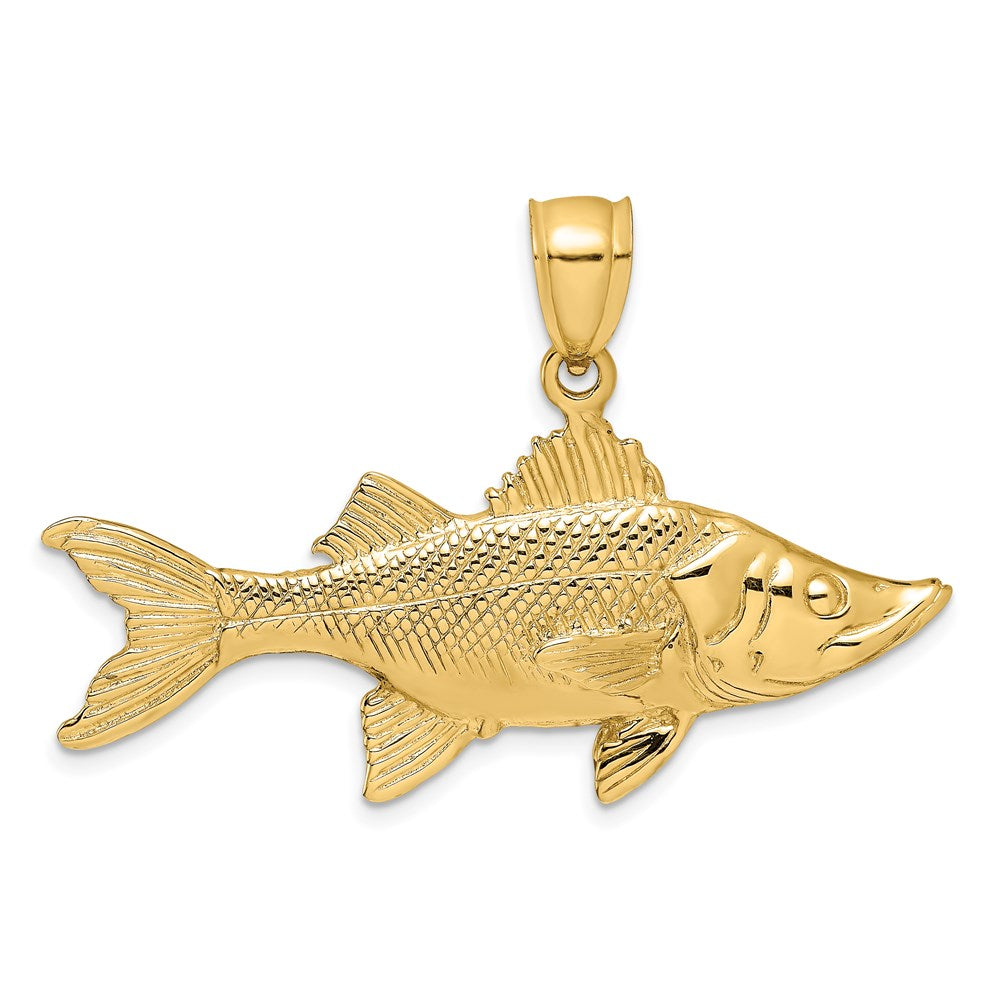 14k Yellow Gold 3-D Tarpon Fish Charm