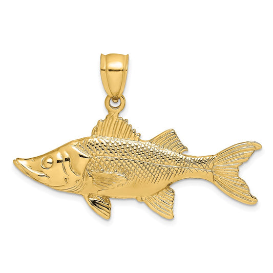 14k Yellow Gold 3-D Tarpon Fish Charm