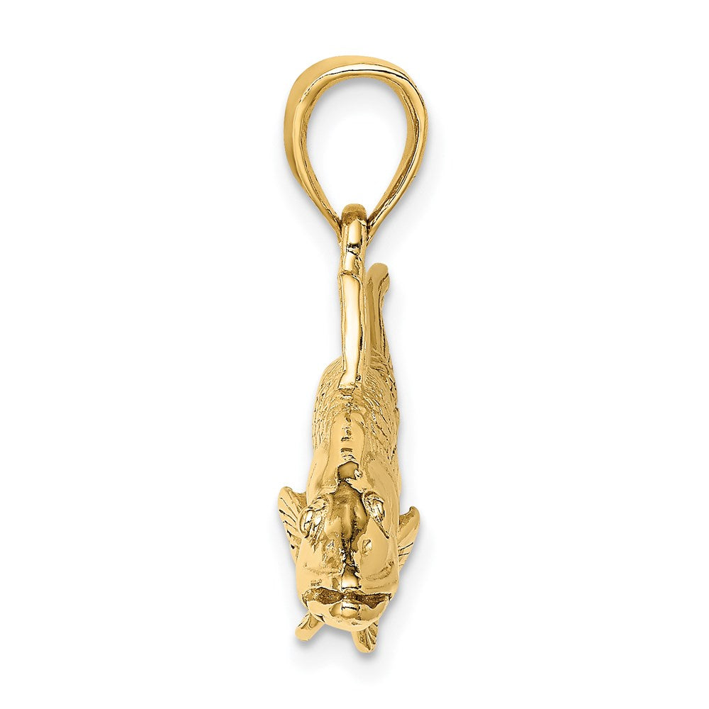 14k Yellow Gold 3-D Snook Fish Charm