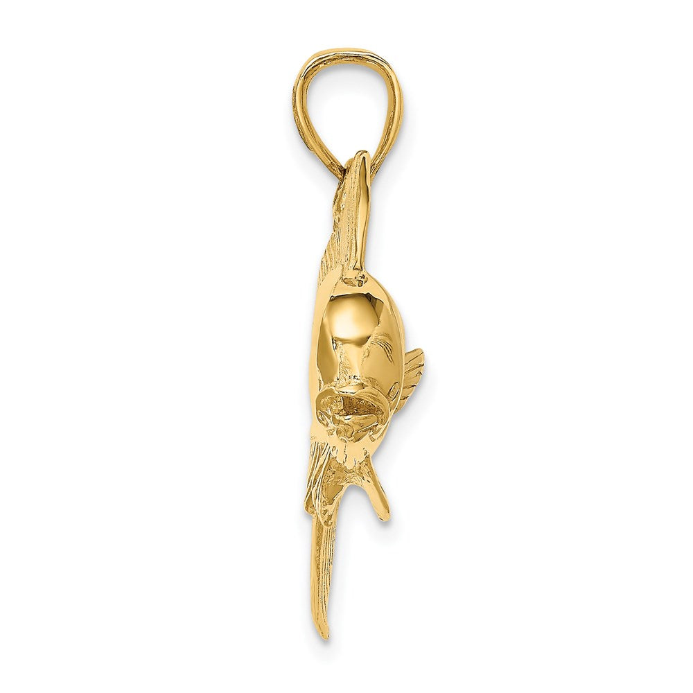 14k Yellow Gold 2-D Male Dorado (Mahi-Mahi) Charm