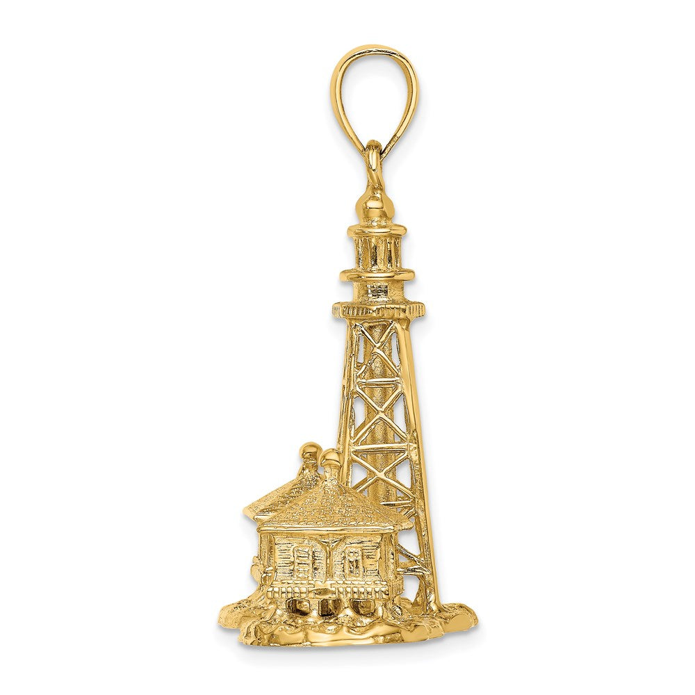 14k Yellow Gold 3D SANIBEL ISLAND Lighthouse Charm