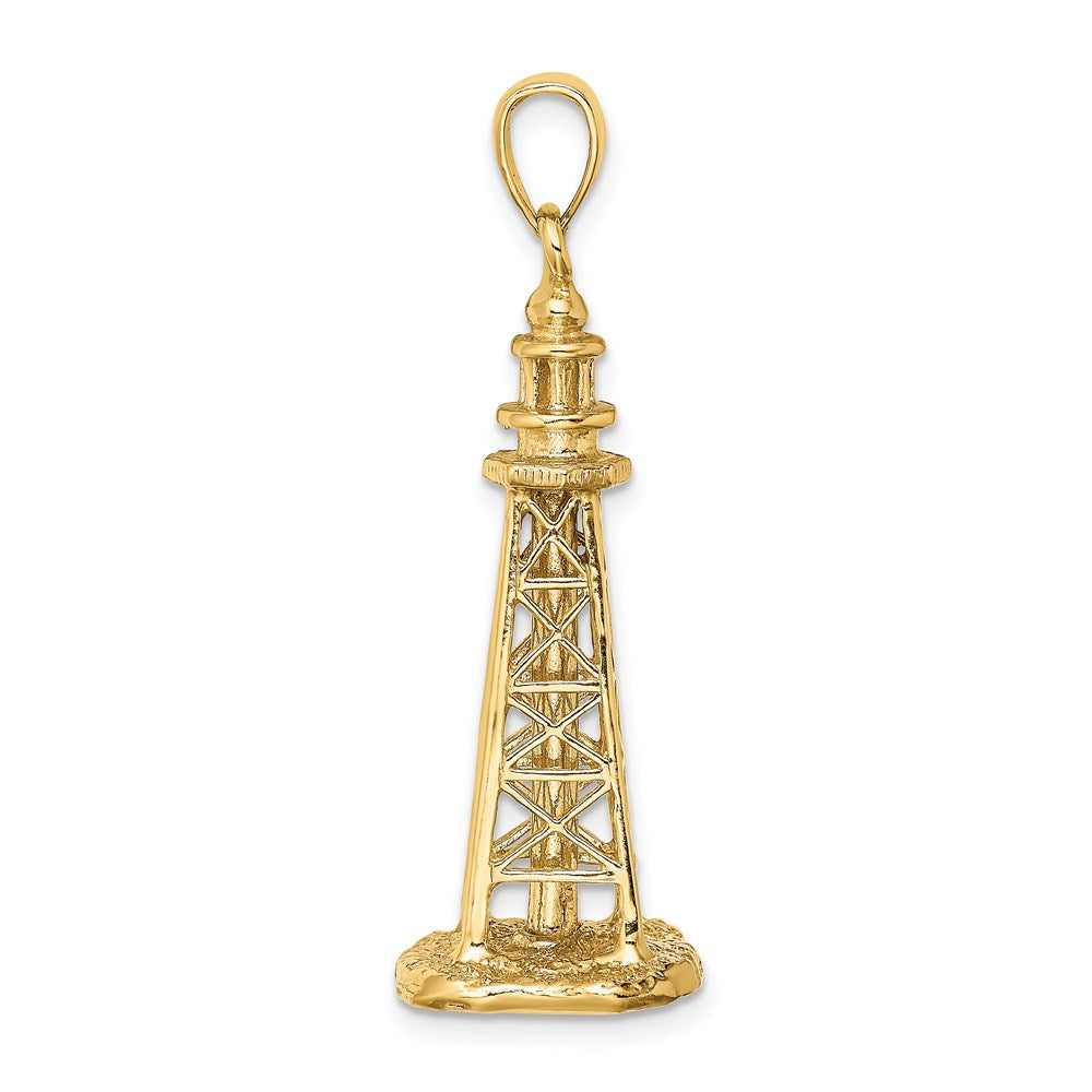 14k Yellow Gold 3D SANIBEL ISLAND Lighthouse Charm