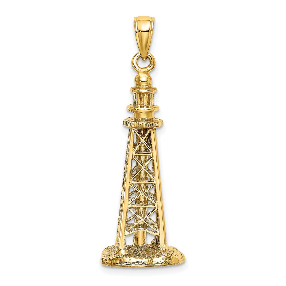 14k Yellow Gold 3D SANIBEL ISLAND Lighthouse Charm