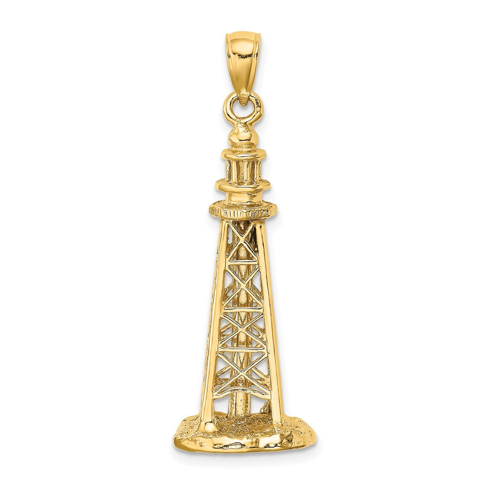 14k Yellow Gold 3D SANIBEL ISLAND Lighthouse Charm