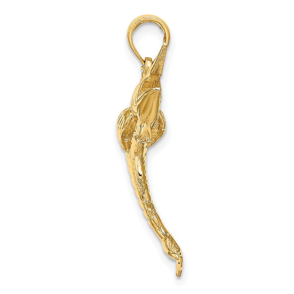 14k Yellow Gold 3-D Polished BLUE MARLIN Charm