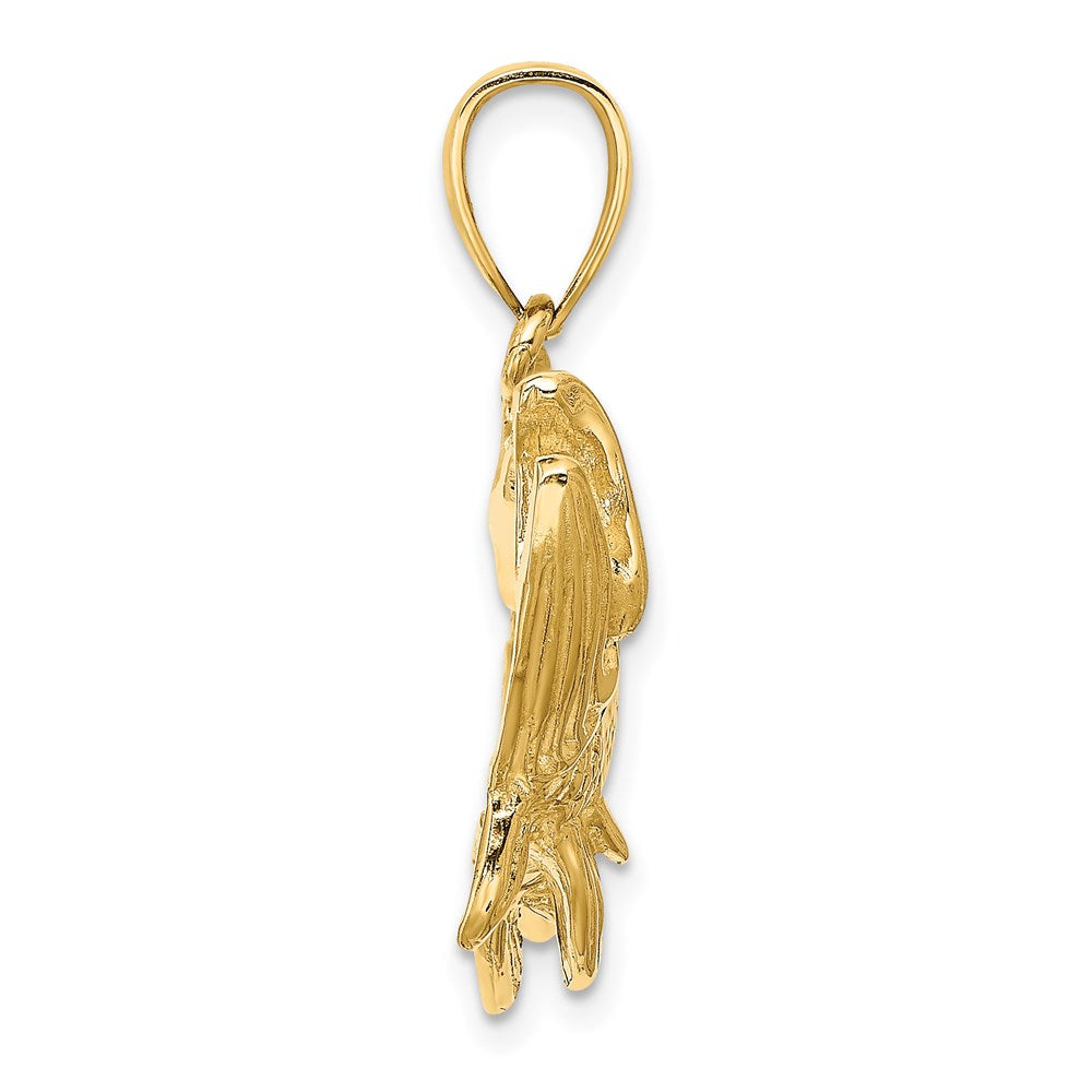 14k Yellow Gold Tarpon Fish w/Open Mouth Charm