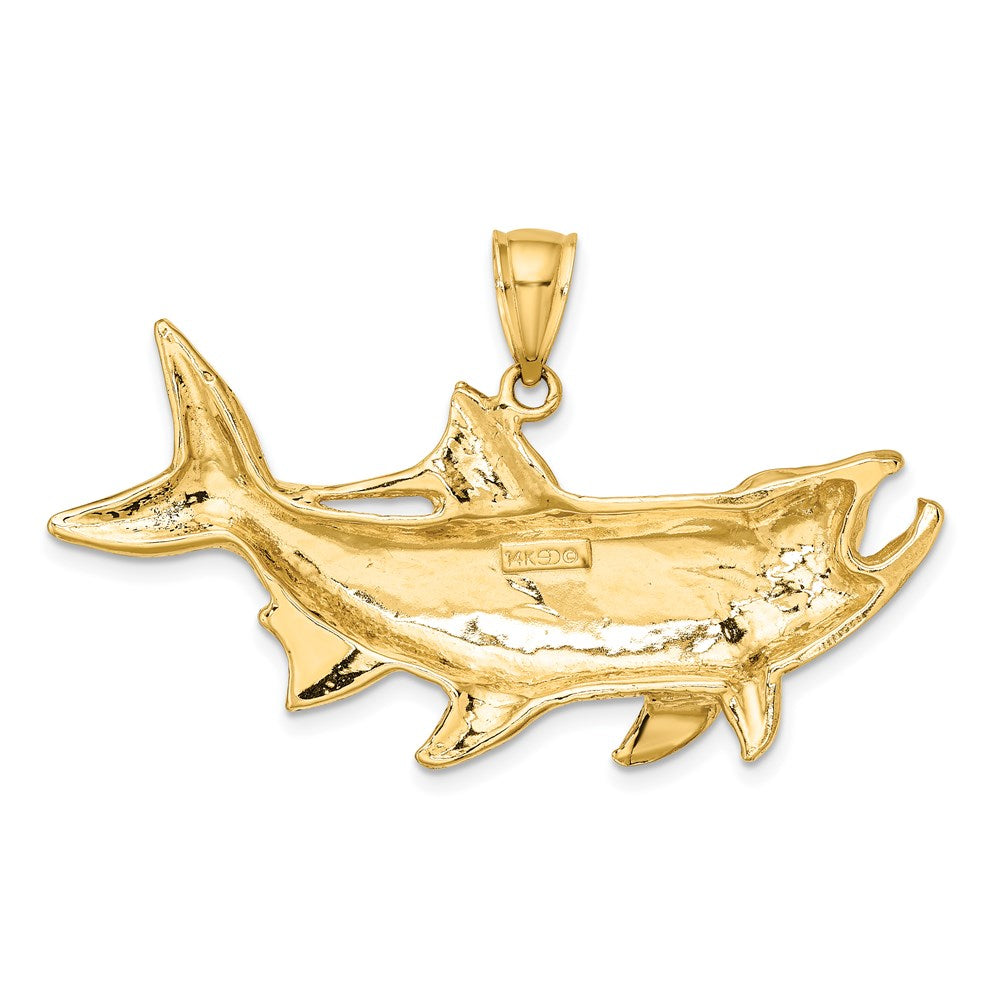 14k Yellow Gold Tarpon Fish w/Open Mouth Charm