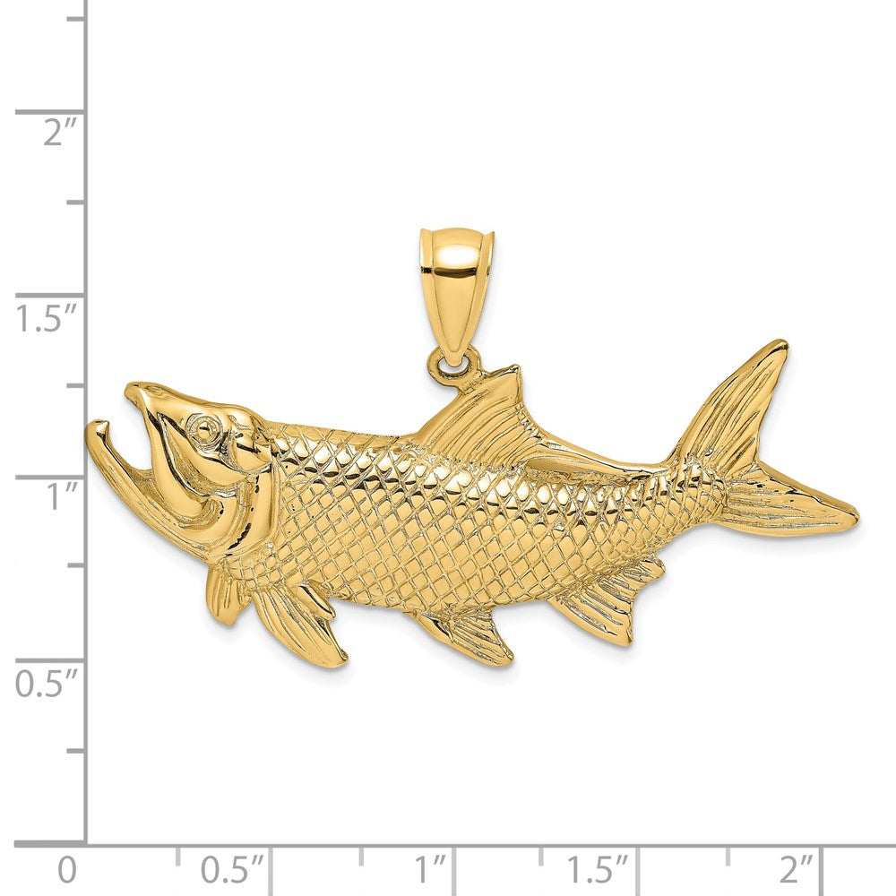 14k Yellow Gold Tarpon Fish w/Open Mouth Charm