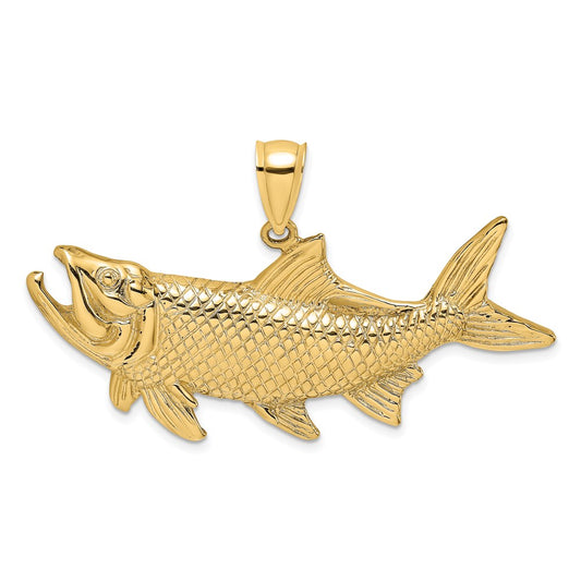 14k Yellow Gold Tarpon Fish w/Open Mouth Charm