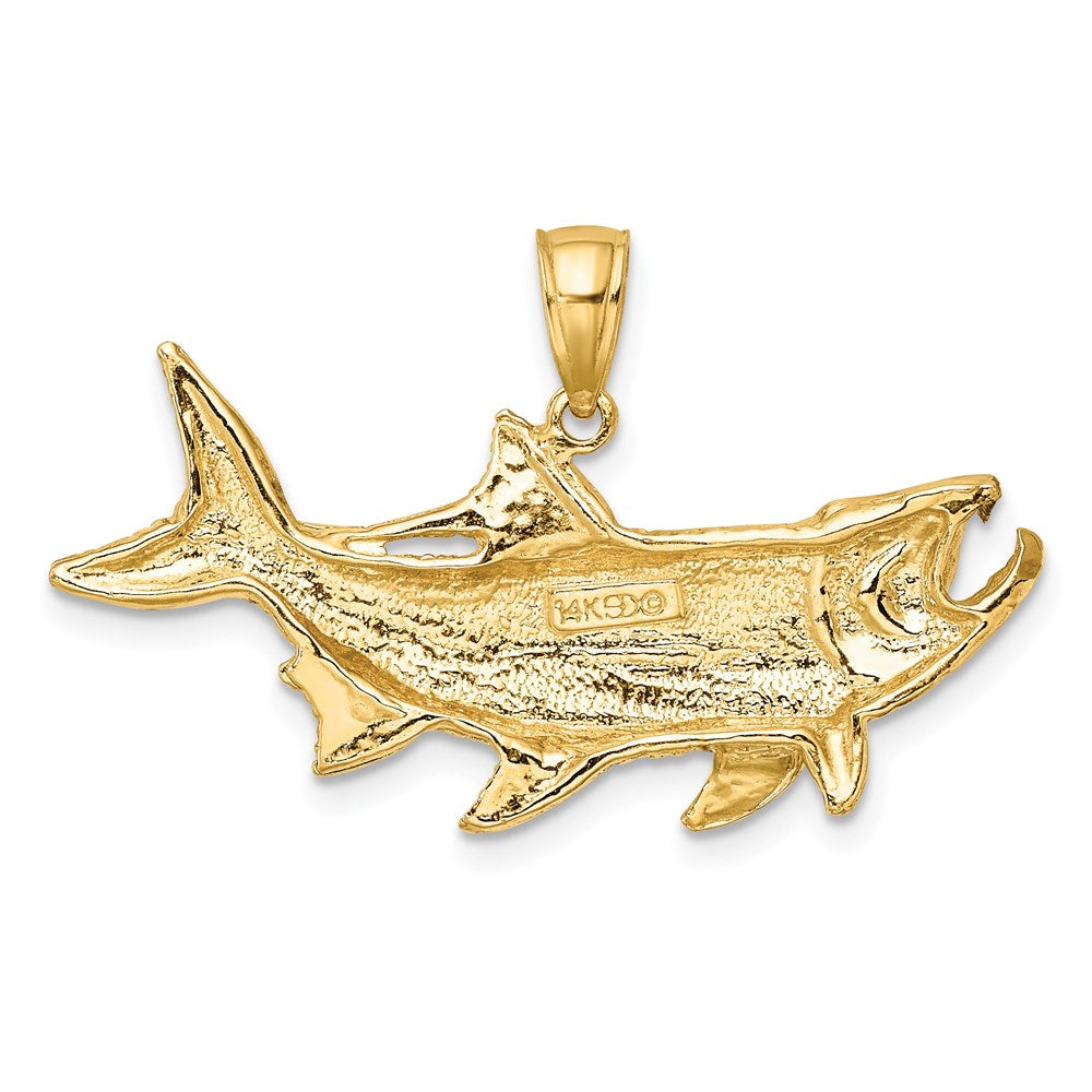 14k Yellow Gold Tarpon Fish w/Open Mouth Charm